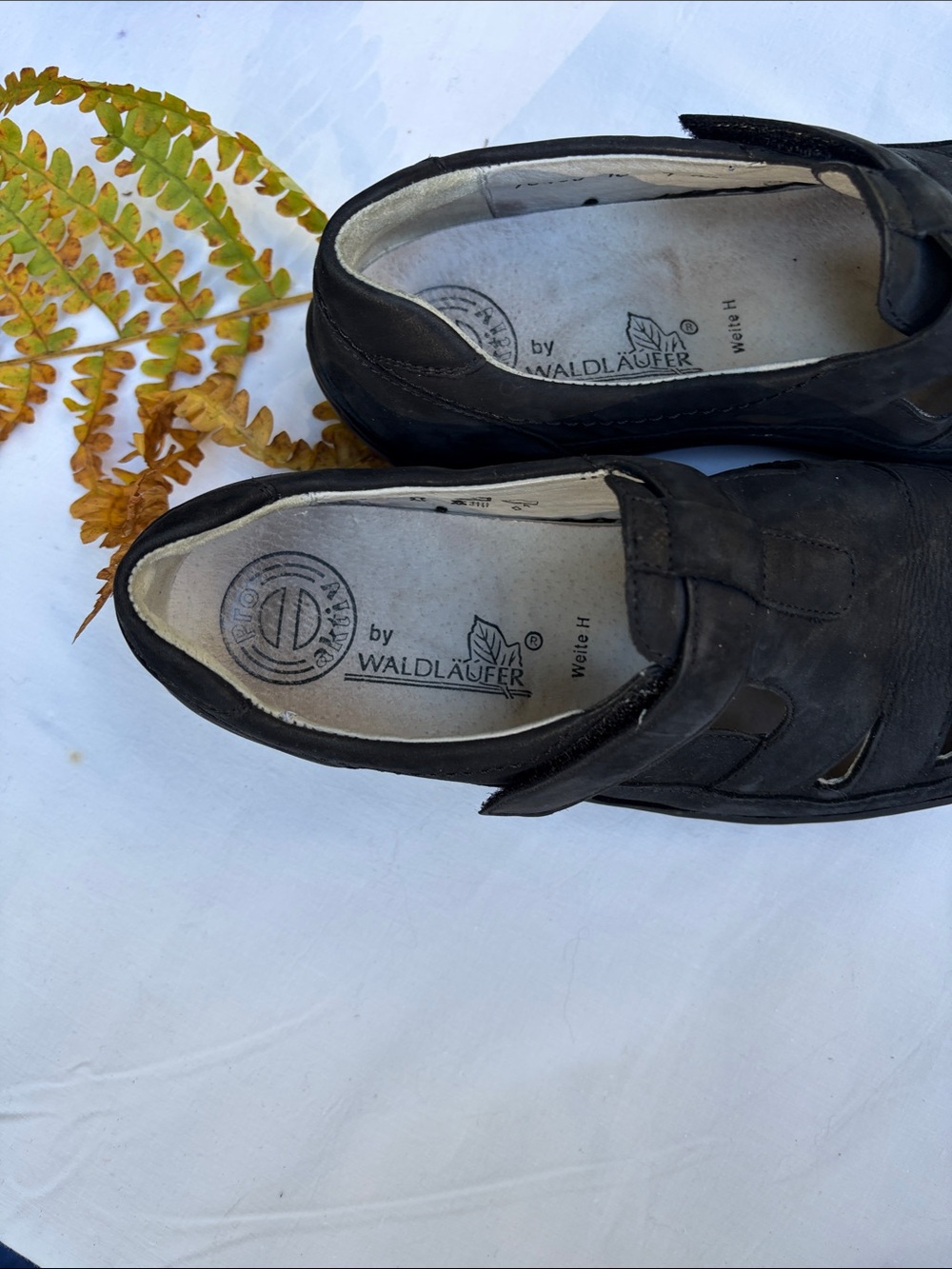 Waldlaufer Women's Black Comfort Nubuck Slip-On Loafers - Picture 2 of 4